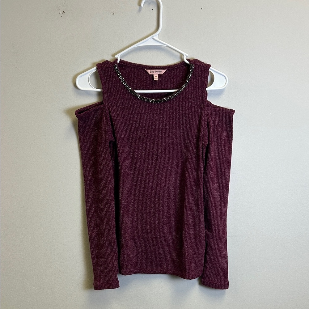 Juicy Couture Burgundy Long Sleeve Top Size XS